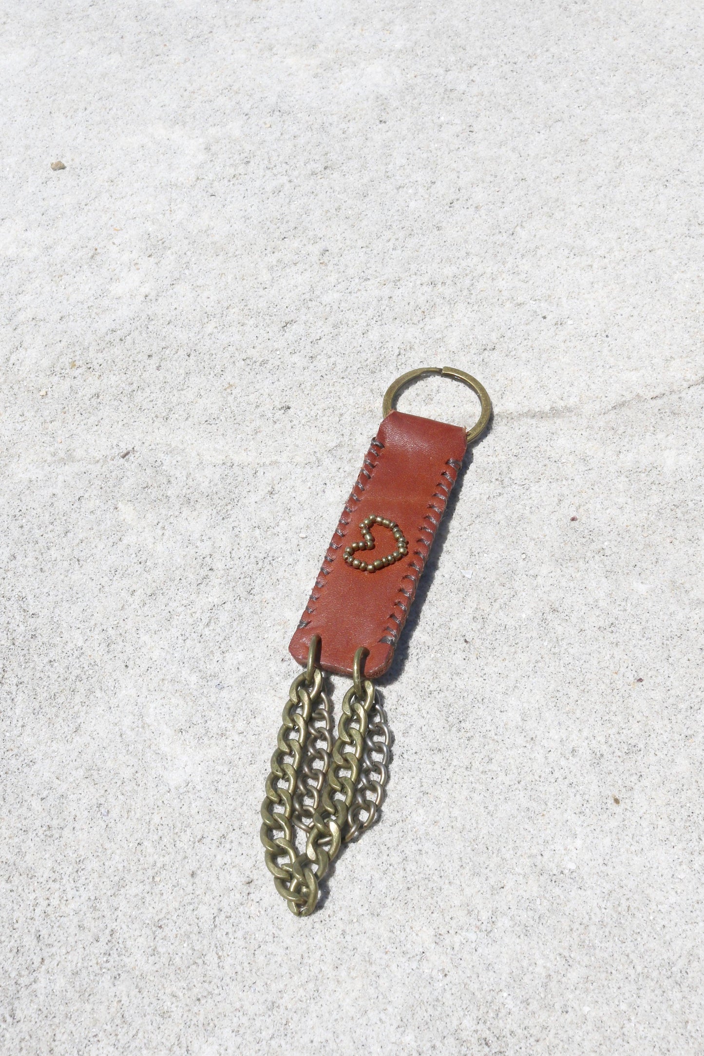 LOVE Beaded Leather Key Ring - ORIEN VIN TIQUE