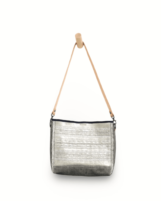 Metallic Leather with Mesh Accents bag - ORIEN VIN TIQUE